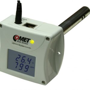 WebSensor - snímač teploty, relativní vlhkosti a CO2 do vzduchotechnického kanálu, výstup Ethernet